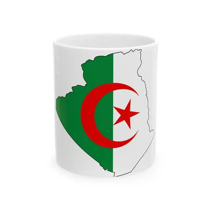 Flag and map of Algeria (Algeria) White Coffee Mug 11oz - Go Mug Yourself