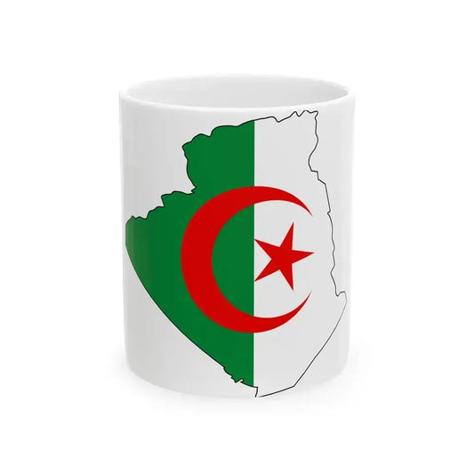 Flag and map of Algeria (Algeria) White Coffee Mug 11oz - Go Mug Yourself