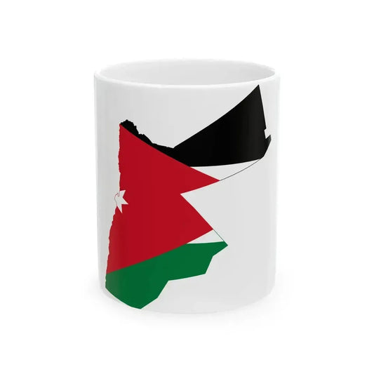 Flag and map of Jordan (Jordan) White Coffee Mug 11oz - Go Mug Yourself