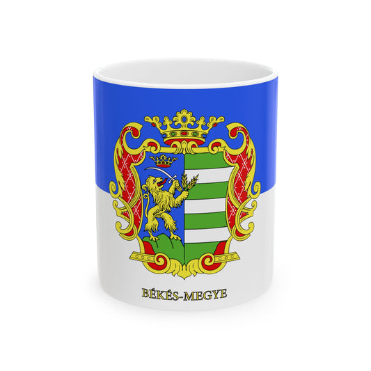 FLAG-Bekes-megye (Hungary) White Coffee Mug-11oz-Go Mug Yourself