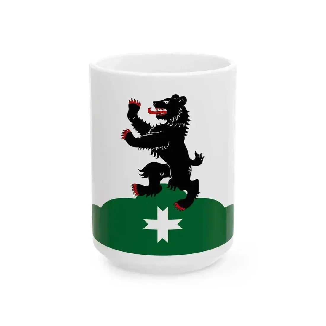 Flag Bugry Leningrad oblast (Russia) White Coffee Mug 15oz - Go Mug Yourself