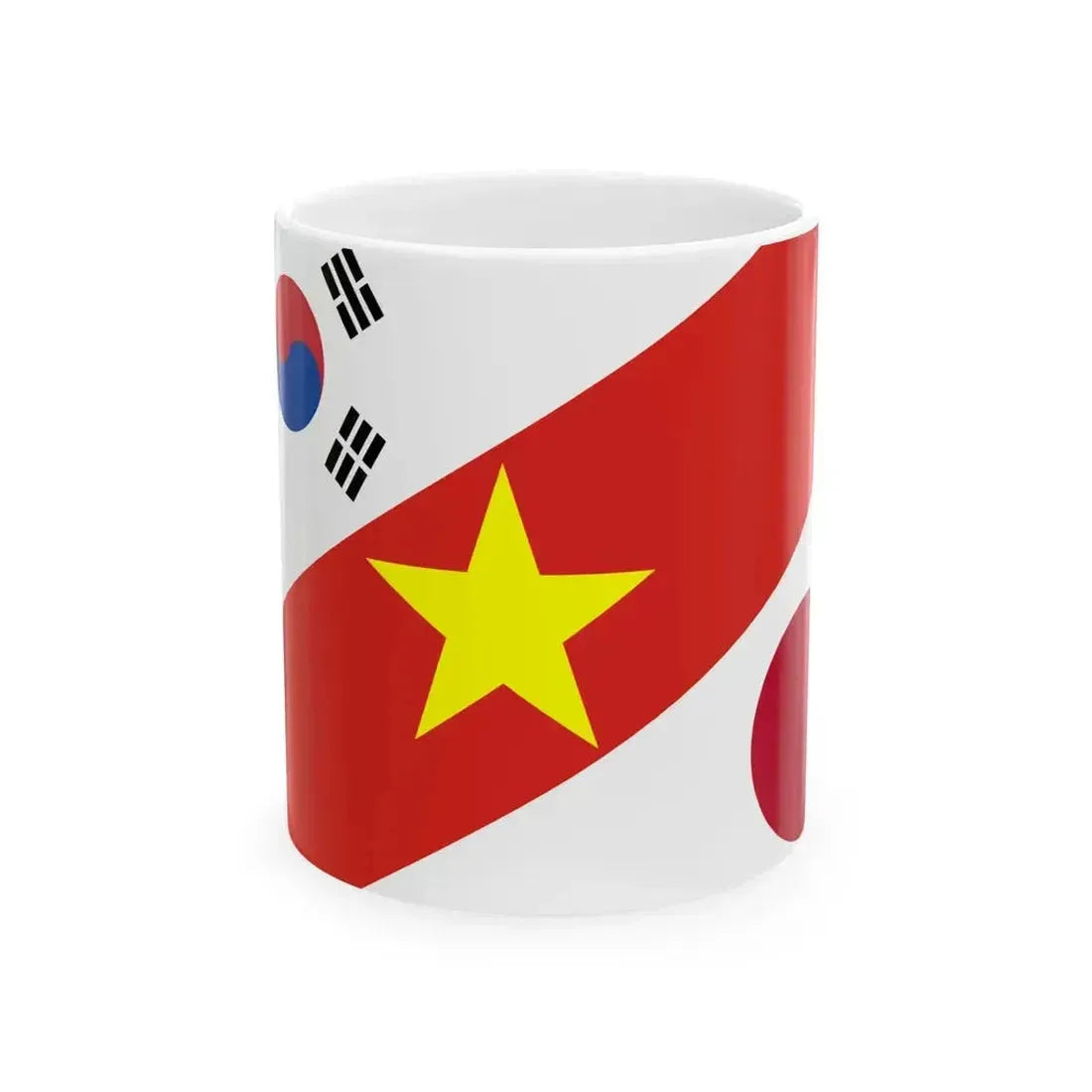Flag Ceulemans Cup Korea-Vietnam-Japan (Japan) White Coffee Mug 11oz - Go Mug Yourself