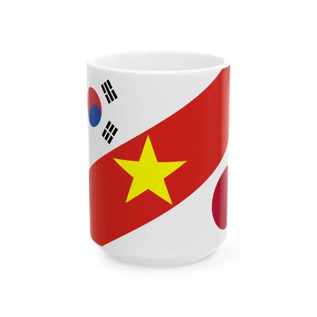 Flag Ceulemans Cup Korea-Vietnam-Japan (Japan) White Coffee Mug 15oz - Go Mug Yourself