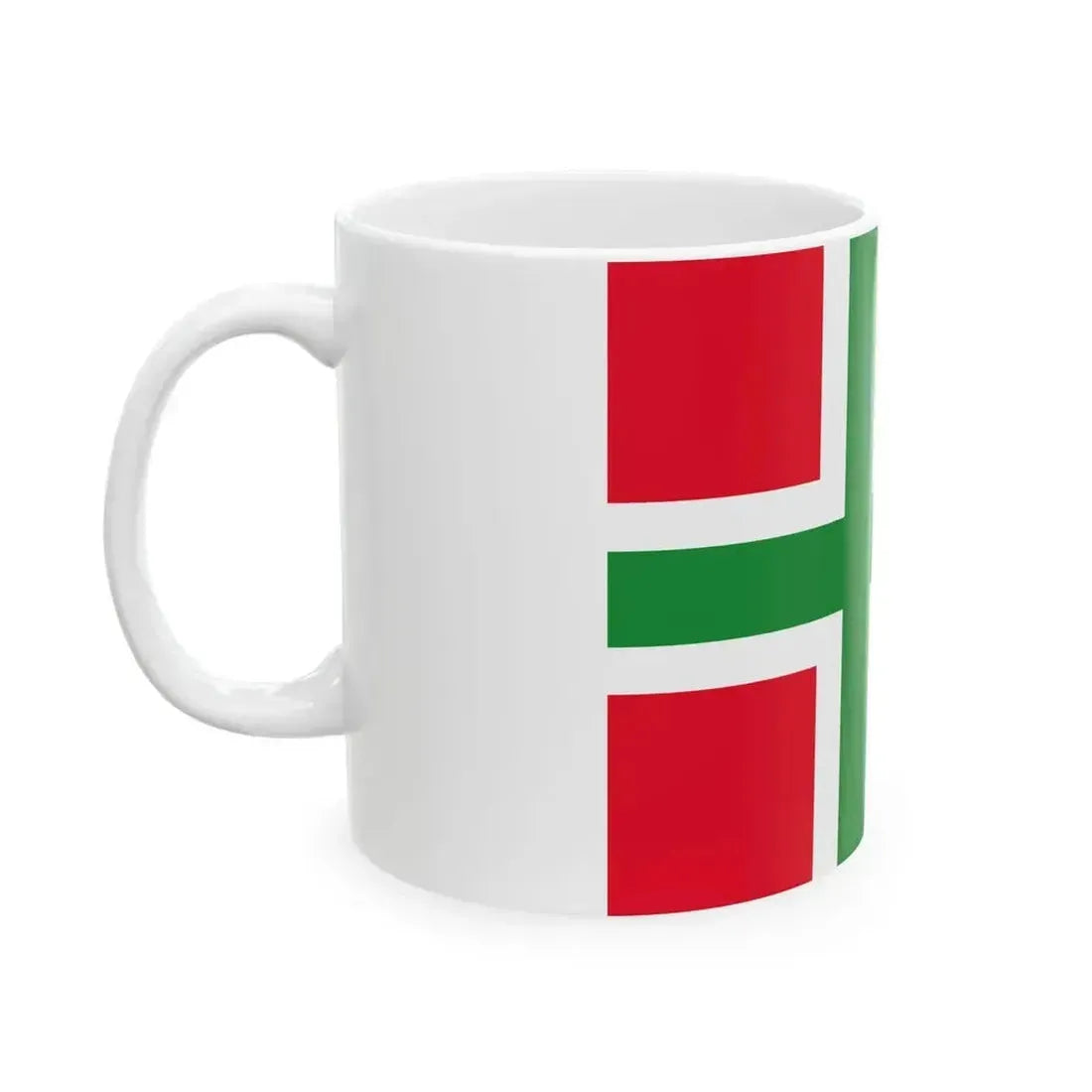 Flag Denmark Bornholmsflaget (Denmark) White Coffee Mug - Go Mug Yourself