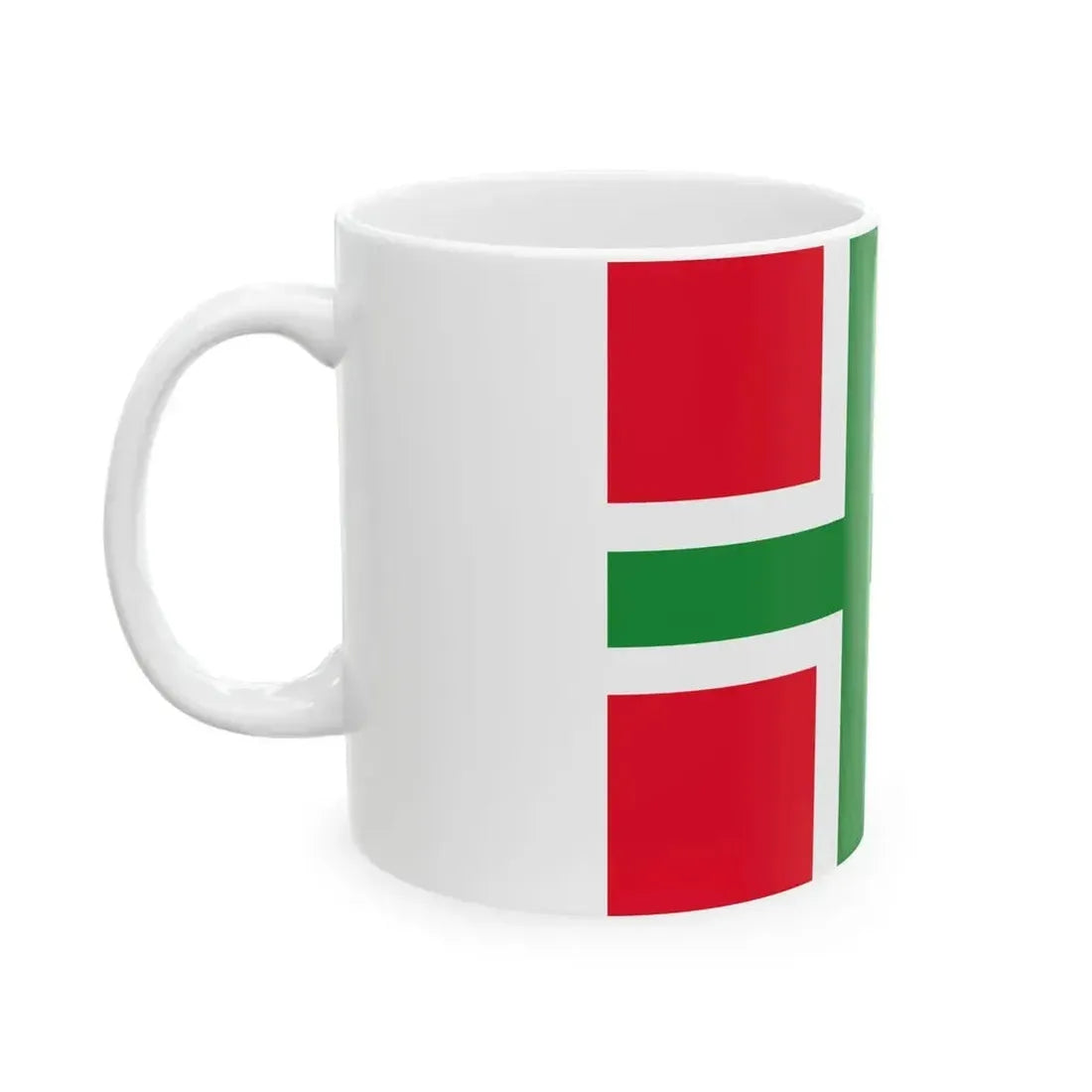 Flag Denmark Bornholmsflaget (Denmark) White Coffee Mug - Go Mug Yourself
