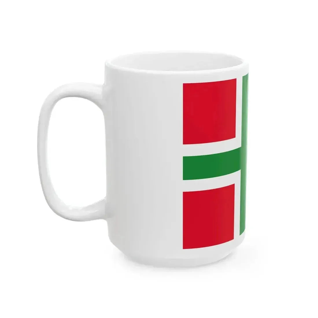 Flag Denmark Bornholmsflaget (Denmark) White Coffee Mug - Go Mug Yourself