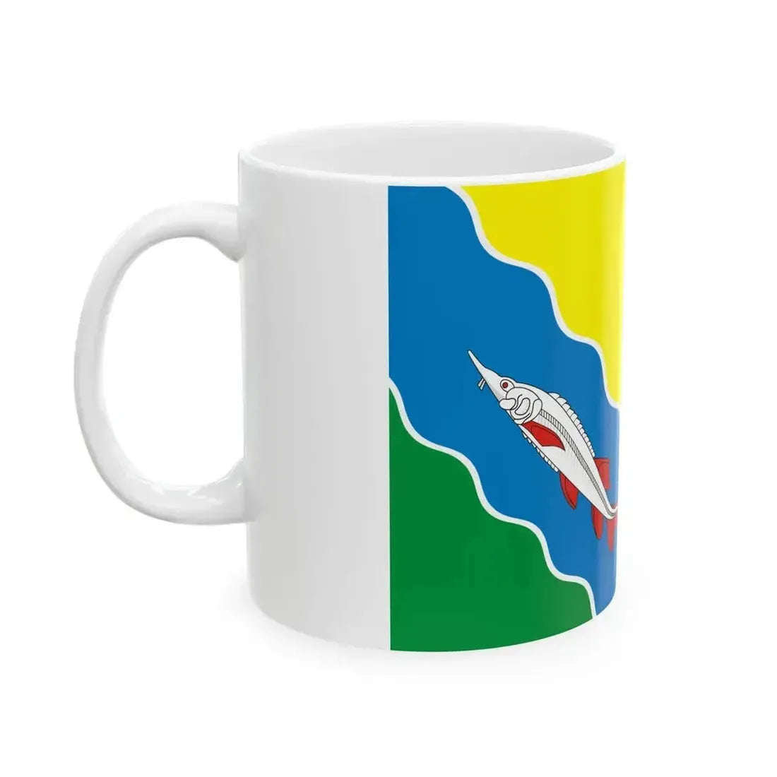 Flag Eisky raion (Russia) White Coffee Mug - Go Mug Yourself
