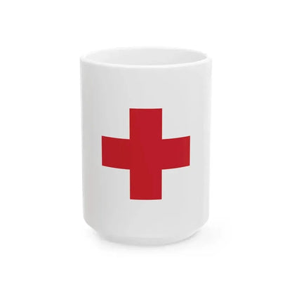 Flag for hospital ship of the Regia Marina (Italy) White Coffee Mug 15oz - Go Mug Yourself
