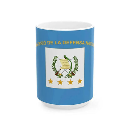 Flag for the Minister of Defence Guatemala (Guatemala) White Coffee Mug 15oz - Go Mug Yourself