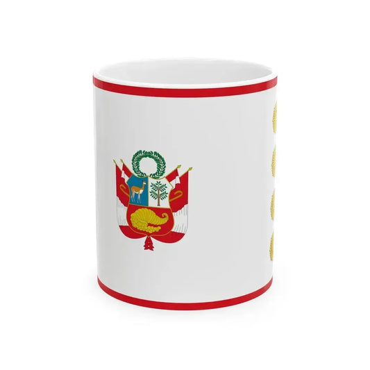 Flag for the Minister of Defense Peru (Peru) White Coffee Mug 11oz - Go Mug Yourself