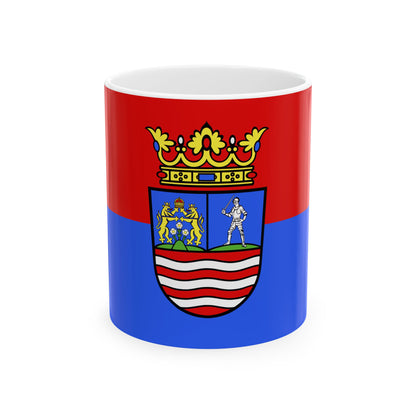 FLAG-Gyor-Moson-Sopron-megye (Hungary) White Coffee Mug-11oz-Go Mug Yourself