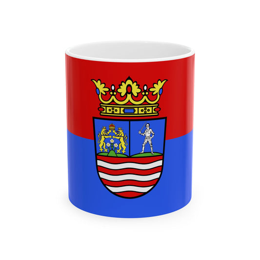 FLAG-Gyor-Moson-Sopron-megye (Hungary) White Coffee Mug-11oz-Go Mug Yourself