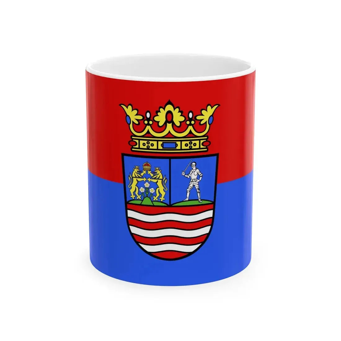FLAG-Gyor-Moson-Sopron-megye (Hungary) White Coffee Mug 11oz - Go Mug Yourself