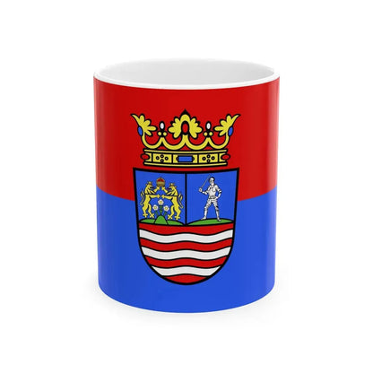 FLAG-Gyor-Moson-Sopron-megye (Hungary) White Coffee Mug 11oz - Go Mug Yourself