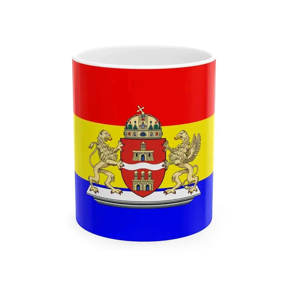Flag Hungary Town Budapest 1873-2011 (Hungary) White Coffee Mug 11oz - Go Mug Yourself