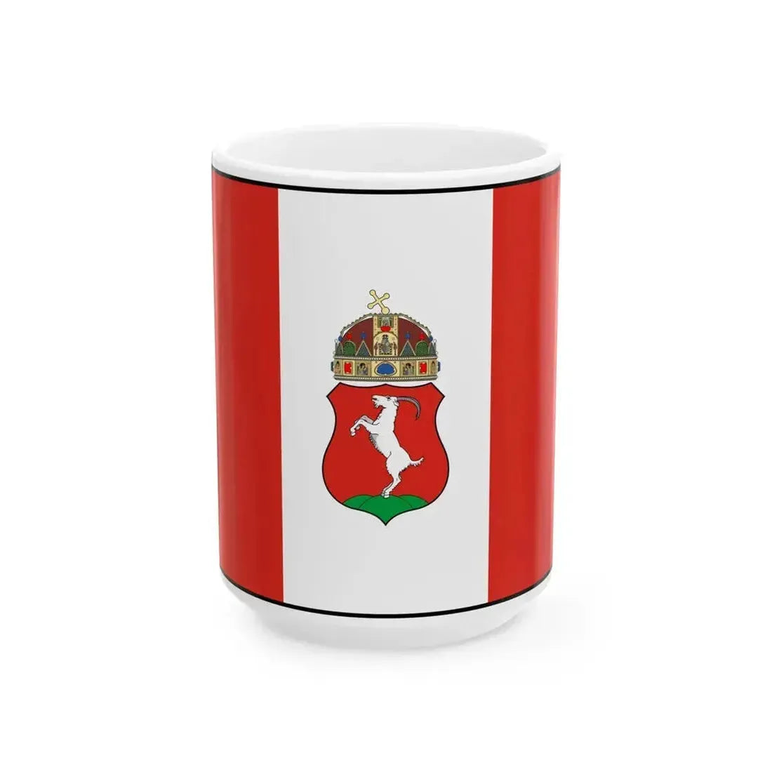 Flag Hungary Town Kecskemet (Hungary) White Coffee Mug 15oz - Go Mug Yourself
