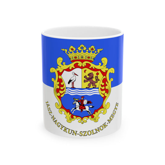 FLAG-Jasz-Nagykun-Szolnok (Hungary) White Coffee Mug-11oz-Go Mug Yourself
