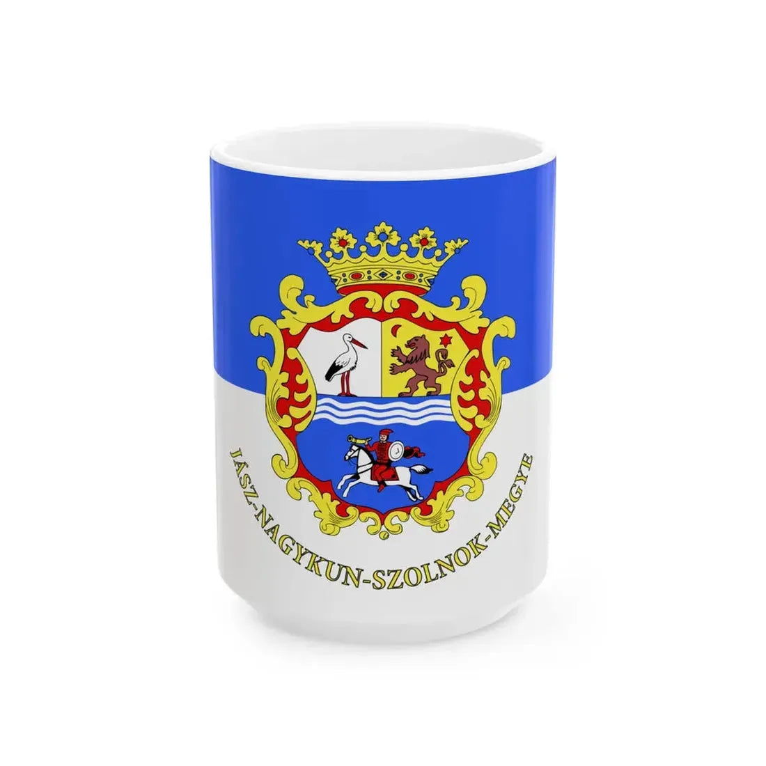 FLAG-Jasz-Nagykun-Szolnok (Hungary) White Coffee Mug 15oz - Go Mug Yourself