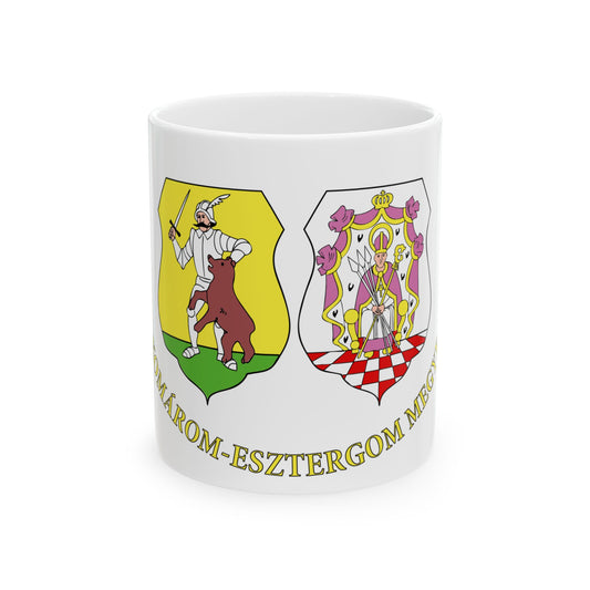 FLAG-Komarom-Esztergom-megye (Hungary) White Coffee Mug-11oz-Go Mug Yourself