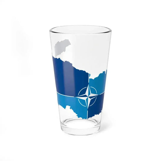 Flag map Georgia-NATO (Georgia) Pint Glass 16oz 16oz - Go Mug Yourself