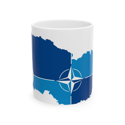 Flag map Georgia-NATO (Georgia) White Coffee Mug-11oz-Go Mug Yourself