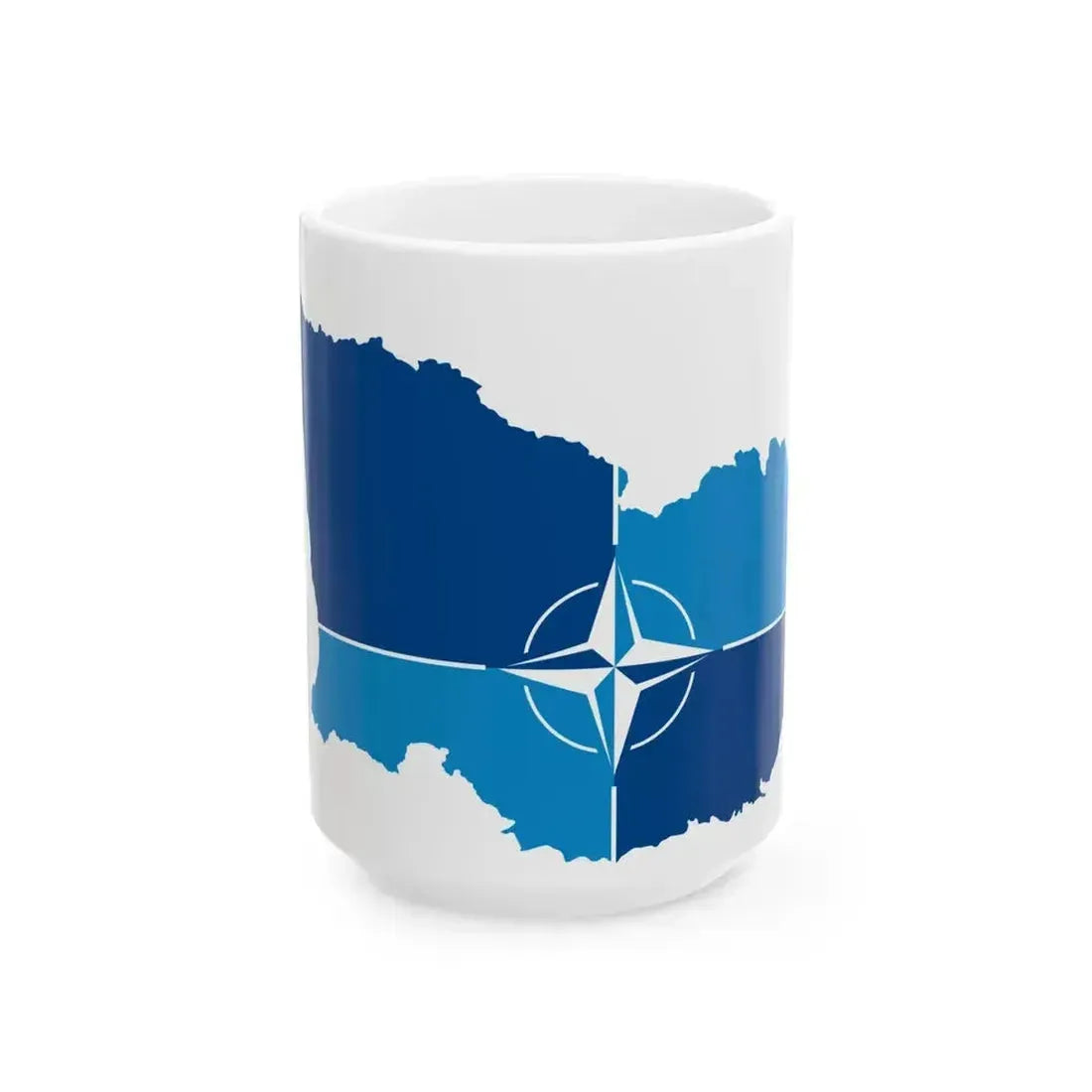 Flag map Georgia-NATO (Georgia) White Coffee Mug 15oz - Go Mug Yourself