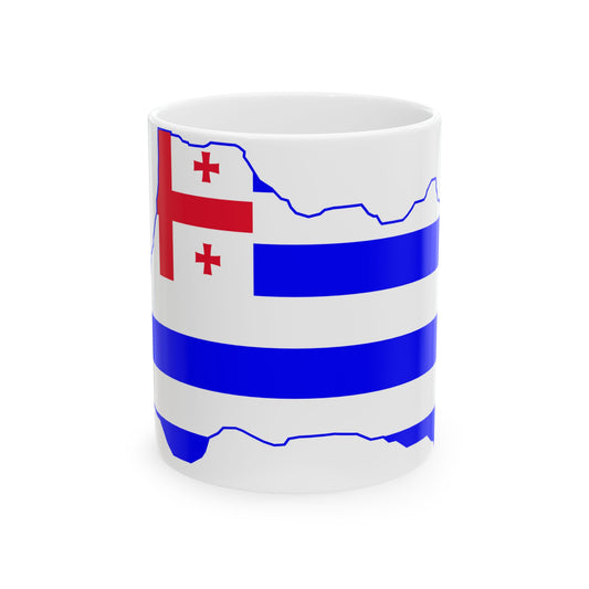 Flag map of Adjara (Georgia) White Coffee Mug-11oz-Go Mug Yourself