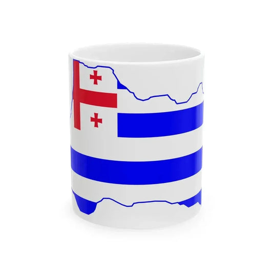 Flag map of Adjara (Georgia) White Coffee Mug 11oz - Go Mug Yourself