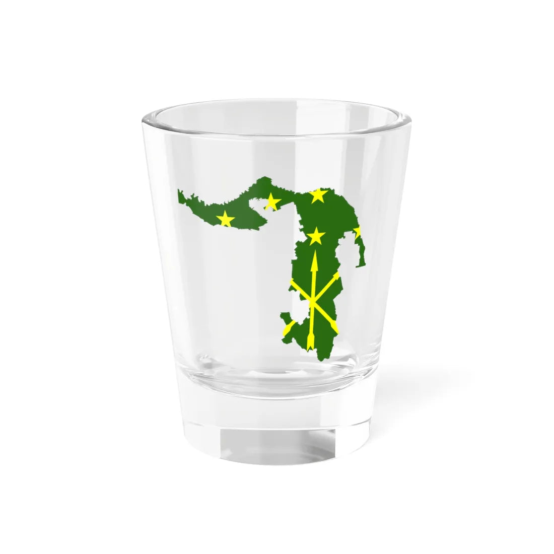 Flag-map of Adygea (Russia) Shot Glass 1.5oz 1.5oz - Go Mug Yourself