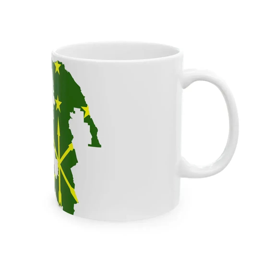 Flag-map of Adygea (Russia) White Coffee Mug - Go Mug Yourself