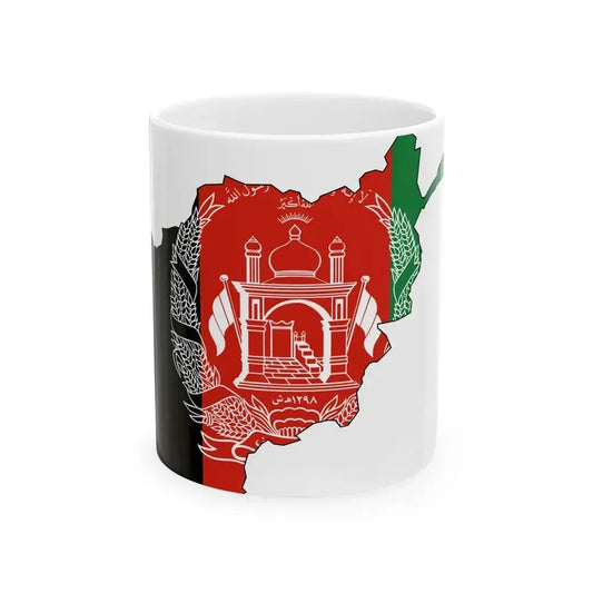 Flag map of Afghanistan 2004-2021 (Afghanistan) White Coffee Mug 11oz - Go Mug Yourself