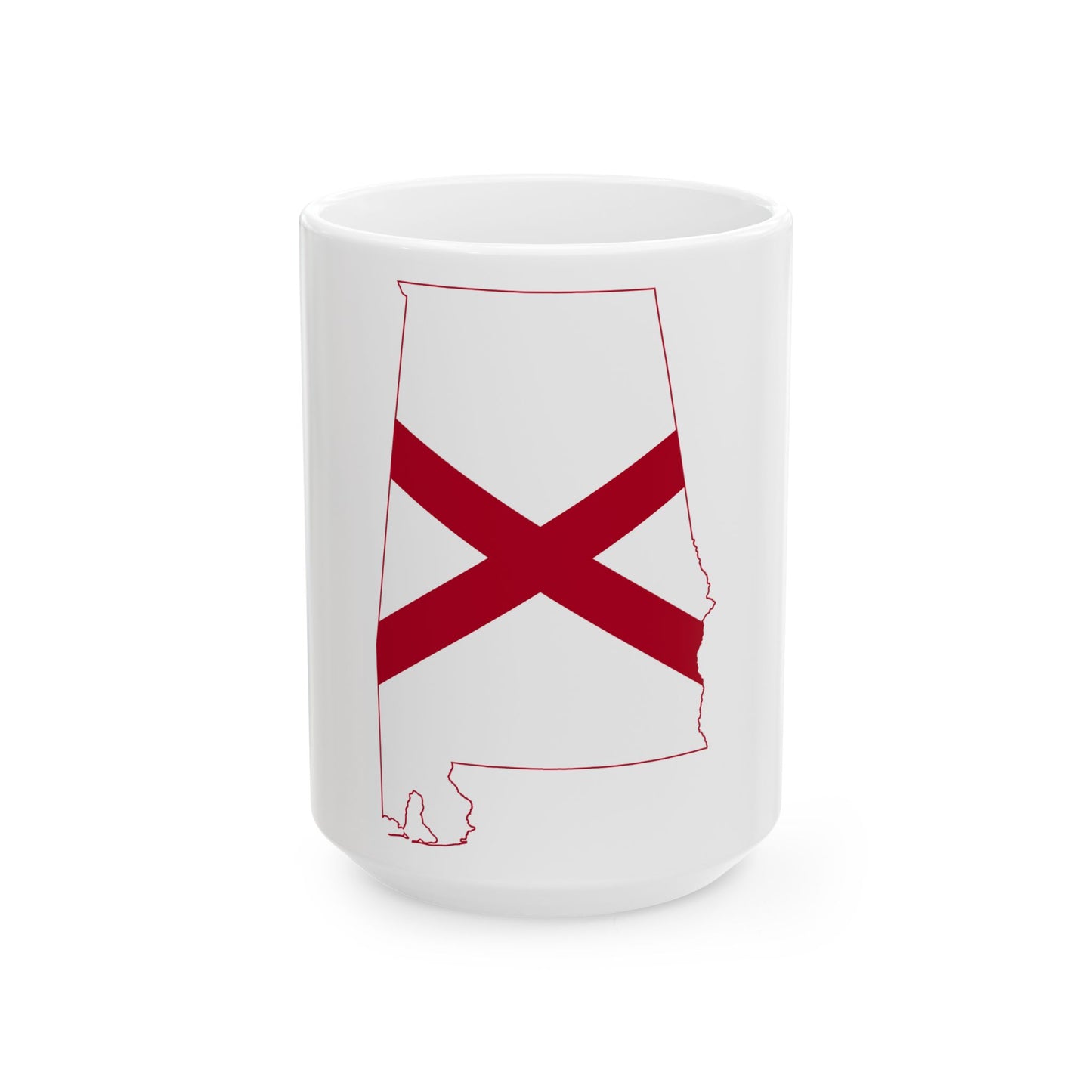 Flag-map of Alabama (United States) White Coffee Mug-15oz-Go Mug Yourself