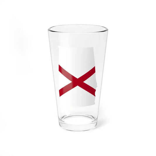 Flag-map of Alabama without stroke (United States) Pint Glass 16oz 16oz - Go Mug Yourself