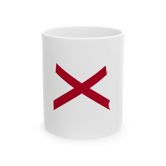 Flag-map of Alabama without stroke (United States) White Coffee Mug-11oz-Go Mug Yourself