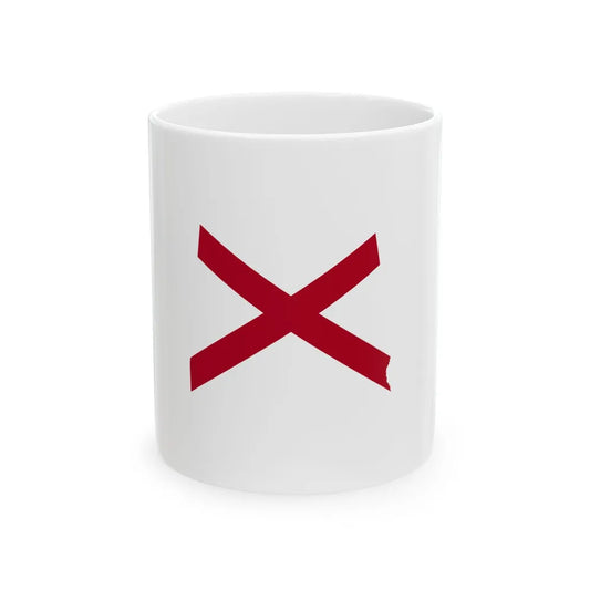 Flag-map of Alabama without stroke (United States) White Coffee Mug 11oz - Go Mug Yourself