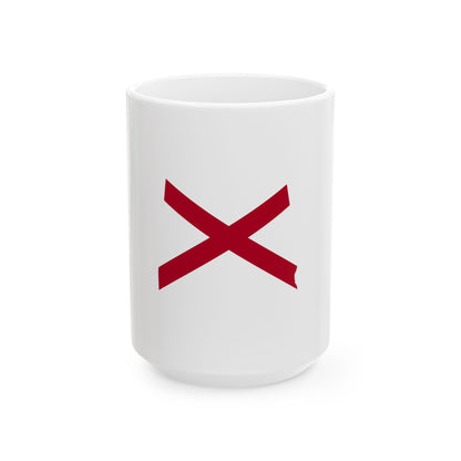 Flag-map of Alabama without stroke (United States) White Coffee Mug-15oz-Go Mug Yourself