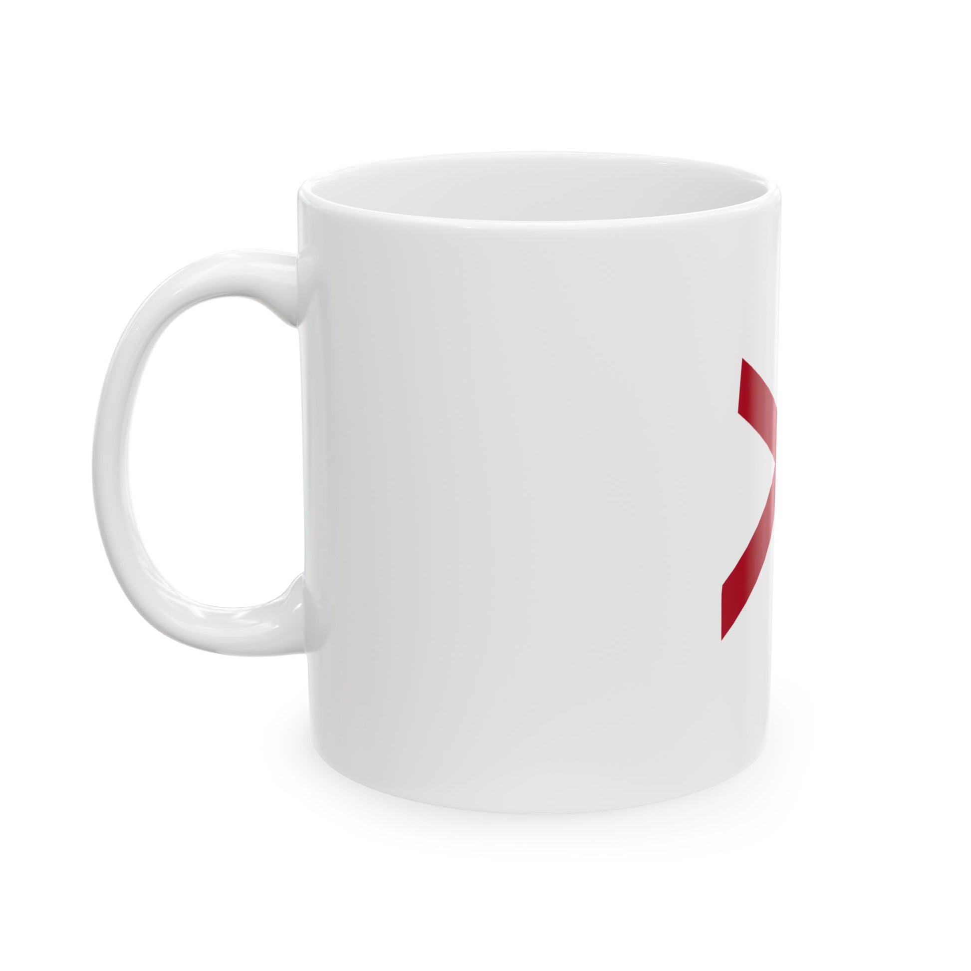 Flag-map of Alabama without stroke (United States) White Coffee Mug-Go Mug Yourself
