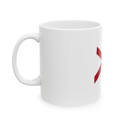 Flag-map of Alabama without stroke (United States) White Coffee Mug - Go Mug Yourself