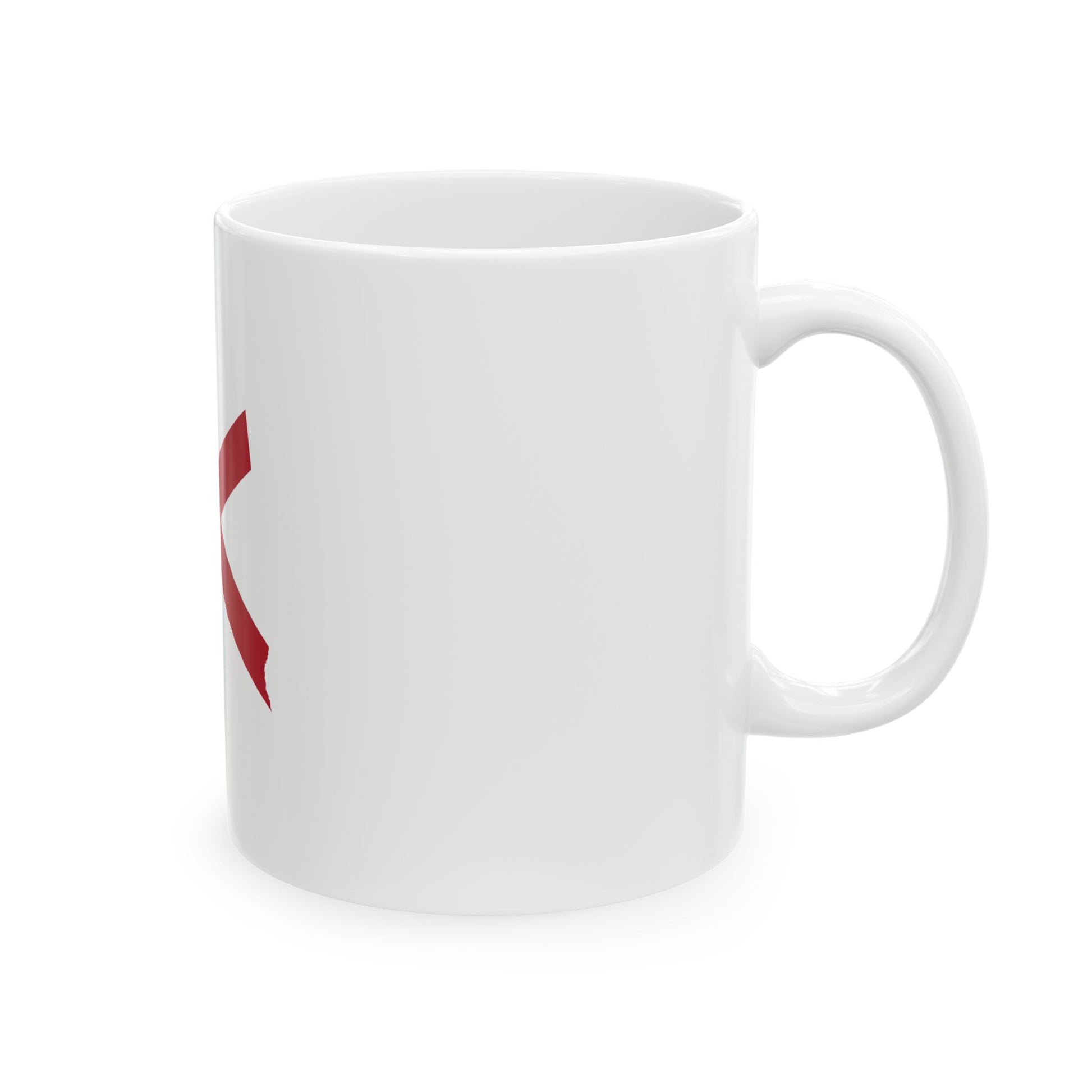 Flag-map of Alabama without stroke (United States) White Coffee Mug-Go Mug Yourself