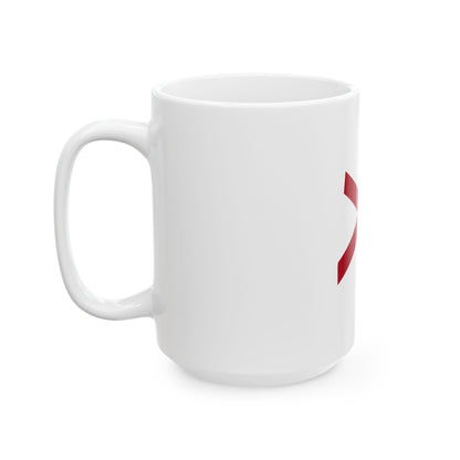 Flag-map of Alabama without stroke (United States) White Coffee Mug-Go Mug Yourself