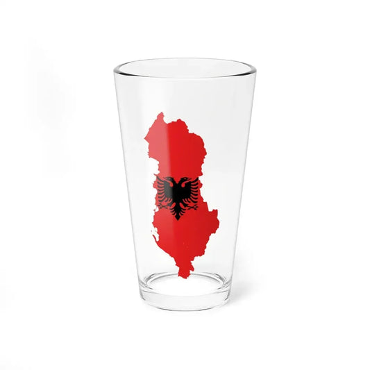 Flag-map of Albania (Albania) Pint Glass 16oz 16oz - Go Mug Yourself