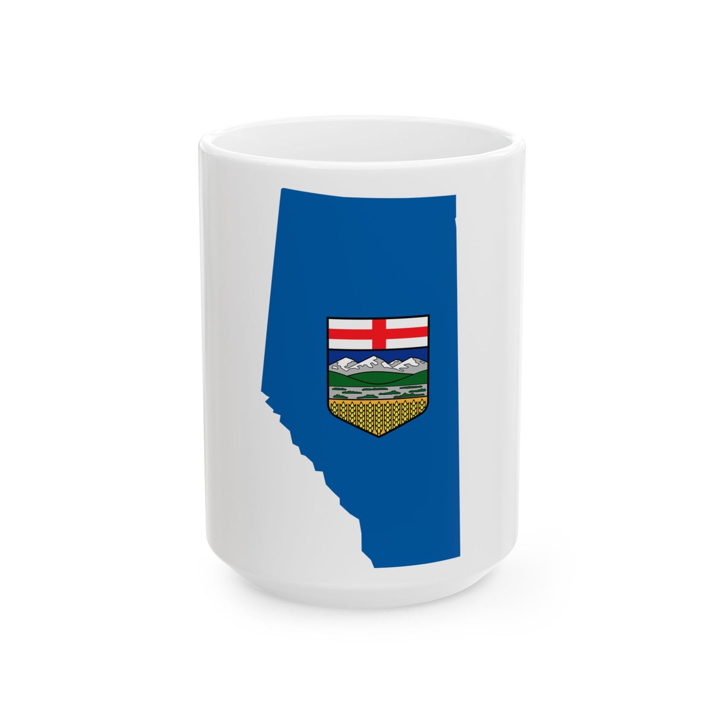 Flag-map of Alberta (Canada) White Coffee Mug-15oz-Go Mug Yourself