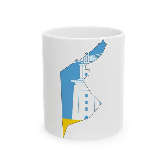 Flag map of Alexandria (Egypt) White Coffee Mug-11oz-Go Mug Yourself