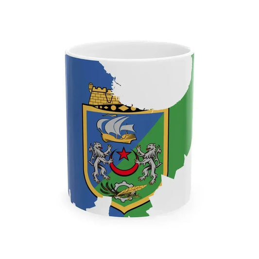 Flag map of Algiers (Algeria) White Coffee Mug 11oz - Go Mug Yourself
