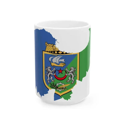 Flag map of Algiers (Algeria) White Coffee Mug 15oz - Go Mug Yourself