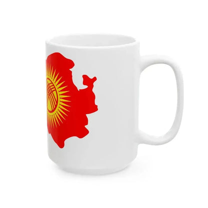 Flag map of all territories occupied by Kyrgyzstan (Kyrgyzstan) White Coffee Mug - Go Mug Yourself