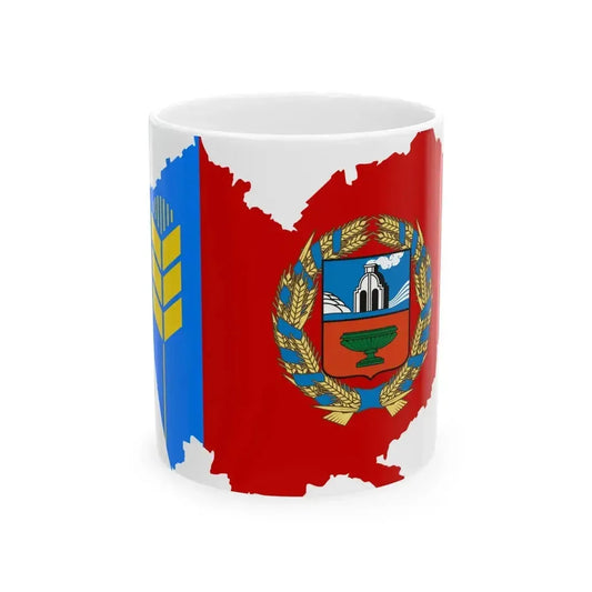 Flag map of Altai Krai (Russia) White Coffee Mug 11oz - Go Mug Yourself