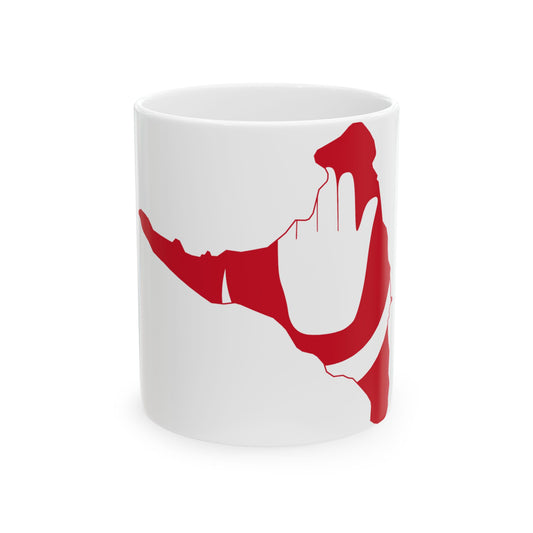 Flag map of Anjouan (Comoros) White Coffee Mug-11oz-Go Mug Yourself