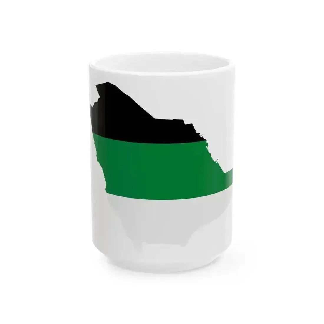 Flag map of Arabia (Saudi Arabia) White Coffee Mug 15oz - Go Mug Yourself