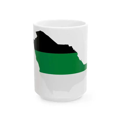 Flag map of Arabia (Saudi Arabia) White Coffee Mug 15oz - Go Mug Yourself
